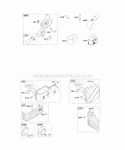 Air Cleaner Exhaust System Diagram and Parts List for 12S602-0015-F1  Briggs and Stratton Engine